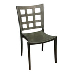 Thumbnail image #1 for Grosfillex Plazza US647579 Stackable Side Chair, Window Back, Resin Seat and Frame, Titanium Gray with Charcoal Seat Case of 4