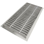 Thumbnail image #1 for IMC/Teddy LFT-21108-SG Stainless Steel Ledgeless Floor Trough, 108"W x 21"D x 4" Deep, Subway Grating
