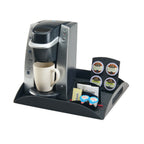 Thumbnail image #1 for Cal-Mil Classic 353-13 Amenity Tray, 15-1/4"W x 12-1/2"D x 2"H, Raised Edges, 2 Cutout Handles, Black Case of 6