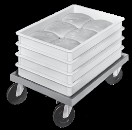 Product image #7 for Channel Manufacturing PBD Aluminum Bun Pan / Dough Box Dolly with 5-Inch Swivel Plate Casters