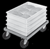 Thumbnail image #7 for Channel Manufacturing PBD Aluminum Bun Pan / Dough Box Dolly with 5-Inch Swivel Plate Casters