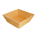 Thumbnail image #1 for Thunder Group PLBN1313T Square Handwoven Polypropylene Fast Food Basket, Natural Tan, 13 x 13 x 4-1/2 in. Case of 36