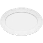 Thumbnail image #1 for Libbey Mozart by Bauscher 657203612000000 Porcelain Oval Platter, 14-1/6" x 9-1/2", Embossed Rim