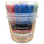 Thumbnail image #1 for Thunder Group SLKF42142 Paring Knife with 3-1/4" Steel Blade, Assorted Color Plastic Handle, NSF Case of 42