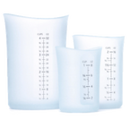 Thumbnail image #1 for iSi North America iSi Basics Flex-It B25300 Silicone Measuring Cup Set, 1-, 2- & 4-Cup, US & Metric, Clear Case of 4