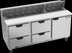 Thumbnail image #6 for Beverage-Air SPED72HC-18-4 Three-Section 72-Inch Sandwich Top Refrigerated Prep Table with 4 Drawers, 1 Door, and 18-Pan Rail
