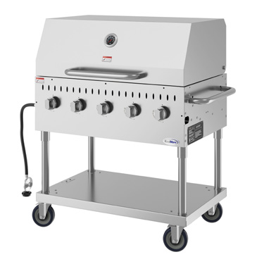 Product image #8 for KoolMore 36-Inch 5-Burner Mobile Outdoor Propane Gas Grill with Roll Dome Cover