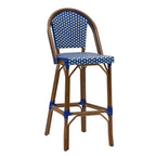 Thumbnail image #2 for G & A Commercial Seating Marina 909 Outdoor Barstool, Armless, Woven Synthetic Wicker Seat and Back, Stackable, Aluminum Frame