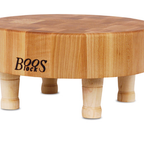 Thumbnail image #3 for John Boos Gift Collection MCR1 12-Inch Round 3-Inch-Thick End-Grain Maple Cutting Board with Wooden Legs