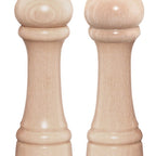 Thumbnail image #1 for Chef Specialties Professional Series Windsor 08202 8" Wood Salt and Pepper Mill Set, Natural Finish, Stainless Steel Pepper Grinder