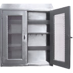 Thumbnail image #1 for IMC/Teddy OC-SEC-2 Stainless Steel Security Wall Cabinet, 3 Fixed Shelves, Double Pan Doors, Key Lock
