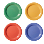 Thumbnail image #1 for G.E.T. Diamond Mardi Gras NP-7-MIX 7-1/4" Round Melamine Plate, Narrow Rim, Assorted Colors Case of 4 Dozen