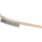Thumbnail image #1 for Alegacy Foodservice Products 927 Wire Tap Cleaning Brush with Scraper, Steel Bristles, 14" Wood Handle Case of 12