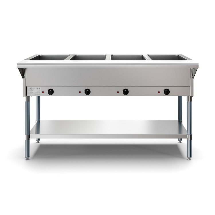 Product image #4 for KoolMore Four Pan Open Well Electric Steam Table with Undershelf