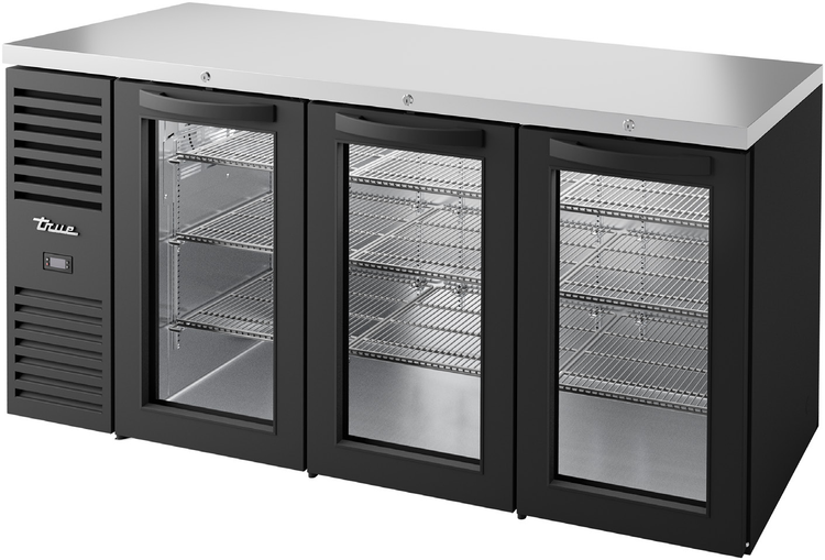 Product image #5 for True Premier Bar 72-Inch Three-Section Refrigerated Back Bar Cooler with Glass Doors and Stainless Top