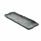 Thumbnail image #1 for G.E.T. cheforward 15005101007 . . Small Oblong Melamine Plate, Weathered Pewter, 9.1 x 4.3 x 1 in Case of 12