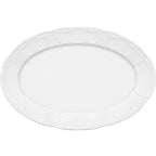 Thumbnail image #1 for Libbey Mozart by Bauscher 657203212000000 Porcelain Oval Platter, 12-1/2" x 8-1/4", Embossed Rim