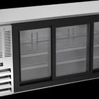 Thumbnail image #2 for Beverage Air BBN72HC-F-GS-S 72-Inch Three-Door Back Bar Refrigerator with Sliding Glass Doors, Stainless Steel, Self-Contained Refrigeration