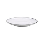 Thumbnail image #1 for G.E.T. Settlement Bistro CS-900-W/BK Melamine Dinner Plate, 9", Round, White with Black Trim Dozen Case of 2 Dozen