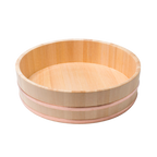 Thumbnail image #1 for Korin Inc TK-602-01-39 Cypress Wood Rice Mixing Tub with Copper Support Rings, 15-Inch Round, 7.2-Cup