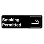 Thumbnail image #1 for Thunder Group PLIS9312BK Smoking Permitted Self-Adhesive Sign, White-on-Black, 9" x 3" Case of 144