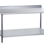 Thumbnail image #2 for Dukers DCSTW-3036B Stainless Steel Work Table, 36"W x 30"D x 36"H, 3-3/4" Backsplash, 18-Gauge 430 Top