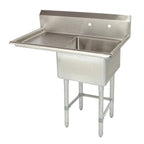 Thumbnail image #1 for Tarrison Products Ltd. TA-PS118L-KIT 1-Compartment Stainless Steel Sink, Left Drainboard, 39"W x 24"D x 45"H, 18" x 18" x 13" Bowl