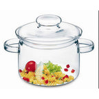 Thumbnail image #1 for Kadra Kitchenware Simax SX-6073 Clear Glass Pot with Lid, 2 Liter Case of 6
