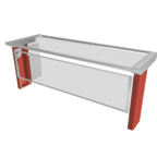 Thumbnail image #1 for Duke Manufacturing Thurmaduke TS550-60 Single-Sided Self-Service Sneeze Guard, Glass Top, Stainless Steel, 59-3/4"W x 16-1/2"D x 18"H