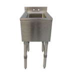 Thumbnail image #1 for NBR Equipment UW-1-1014-1418V Freestanding Stainless Steel One-Compartment Underbar Dump Sink, 14-1/2"W x 18-1/4"D x 32-1/2"H