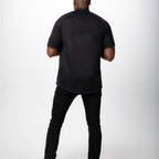 Thumbnail image #2 for Chef Works CBZ04-BLK-4XL Chef Coat, Raglan Short Sleeve, Center Zipper, Black, 4XL