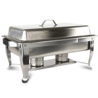Thumbnail image #1 for Concasse MCHRI20122 Rectangular Retractable Stainless Steel Chafer with Lift-Off Cover, Canned Heat, Induction Ready