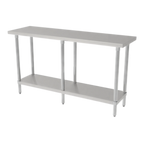 Thumbnail image #1 for GSW USA WT-P1872 Stainless Steel Work Table, 72"W x 18"D, 16-Gauge Top, Open Undershelf