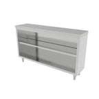 Thumbnail image #1 for ATSMFG MET MET-CDN-1560 ATS MFG Dish Cabinet, 60"W x 15"D x 35"H, Stainless Steel Top, 2 Under Shelves