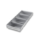 Thumbnail image #1 for Chicago Metallic Bakeware 44065 4-Pan Strapped Bread Pan Set, Aluminized Steel, Silicone-Glazed, 8 x 4 in Pans Case of 6