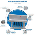 Thumbnail image #2 for Jaccard Corporation Meat Tenderizers™ 200316 16-Blade Stainless Steel Meat Tenderizer with White ABS Handle Case of 24