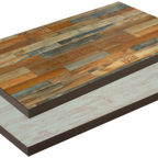 Thumbnail image #1 for ATSMFG ATS AT&S-ATP3048-BL/Y MFG Reversible Rectangular Table Top, 30" x 48", Double Laminate, 2" Vinyl Drop Edge, Light Blue
