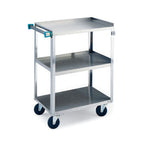 Thumbnail image #1 for Lakeside Manufacturing 411 3-Shelf Stainless Steel Utility Cart, Solid Shelves, 500 lb Capacity, Push Handle