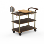 Thumbnail image #1 for Steelite Mogogo, Roll'n MGCRNX03WBXX Mixology Serving Cart, Bengali Mango Wood, Brushed Brass Finish, 41-1/2 x 21 x 40-1/2 in