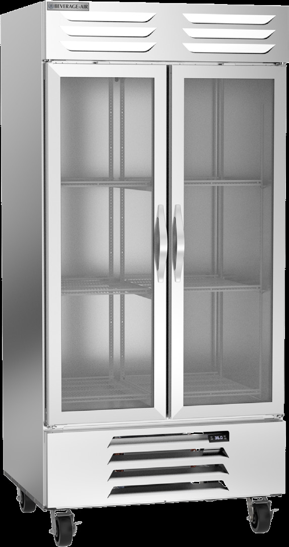 Product image #7 for Beverage-Air Vista Series Two-Section Bottom-Mount Glass Door Reach-In Refrigerator, 35.08 Cu. Ft.