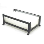 Thumbnail image #1 for Cal-Mil Soho 1588-33 Napkin Holder, Black Metal Frame with Frosted Faux Glass Panels, 9-1/2"W x 6-1/4"D x 3-1/2"H