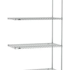 Thumbnail image #1 for Metro Super Erecta SE-1848C-86-A4 Chrome Wire Add-On Shelving Unit, 48"W x 18"D x 86"H, 4 Shelves