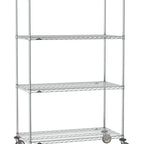 Thumbnail image #1 for Metro Super Erecta SE-3060C-80-M4 Mobile Chrome Wire Shelving Unit, 5 Shelves, 60"W x 30"D x 80"H