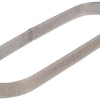 Thumbnail image #1 for JB Prince Pavoni M693 11 Oval Perforated Stainless Steel Baking Ring, 11-3/8" x 3-1/2" x 3/4"