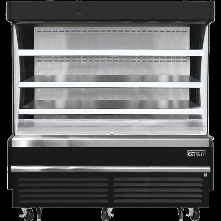 Product image #5 for Vertical Open Display Merchandiser Cooler, 19 Cu. Ft., 73-1/4 Inch Wide, Black, Self-Contained Refrigeration, 28-Inch Deep