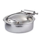 Thumbnail image #1 for Steelite International DW Haber DW06WGHMSS Round Hammered Induction Chafer, 2 gal, Hinged Cover, Stainless Steel