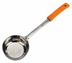 Thumbnail image #2 for Winco Prime 8 oz Perforated One-Piece Stainless Steel Portion Control Serving Spoon, Orange