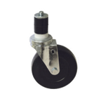 Thumbnail image #1 for Component Hardware CMS1-5KPN 5" Rubber Swivel Stem Caster, 1" Expanding Stem, No Brake, 250 lb Capacity