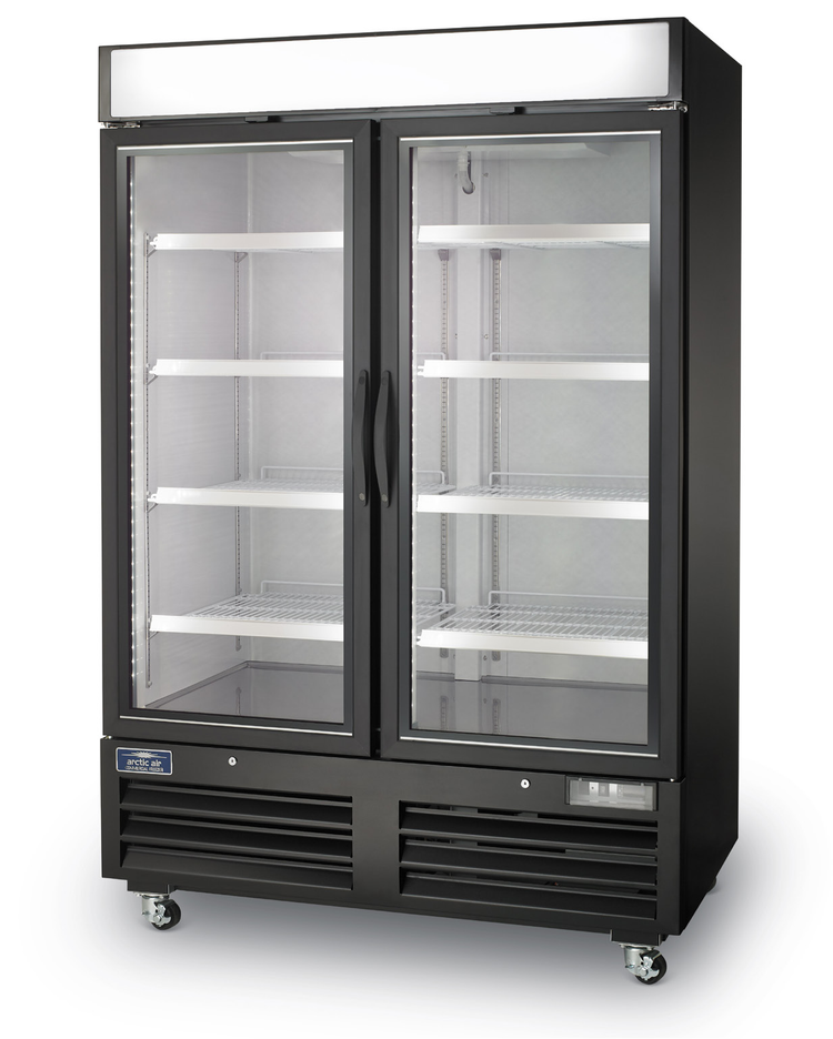 Product image #5 for Arctic Air Two-Section Glass Door Merchandiser Refrigerator, 54 Inch, 49 Cu. Ft., Black
