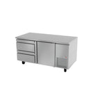 Thumbnail image #1 for Fagor Refrigeration SUR-67-D2 Undercounter Refrigerator, 67-1/4"W, 18.6 cu. ft., 2 Drawers & 1 Solid Door, Stainless Steel